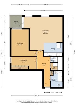 Floorplan - Boompjes 519, 3011 XZ Rotterdam